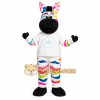 White Rainbow Striped Zebra Mascot Costume White Rainbow Striped Zebra Mascot Costume