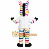 White Rainbow Striped Zebra Mascot Costume White Rainbow Striped Zebra Mascot Costume