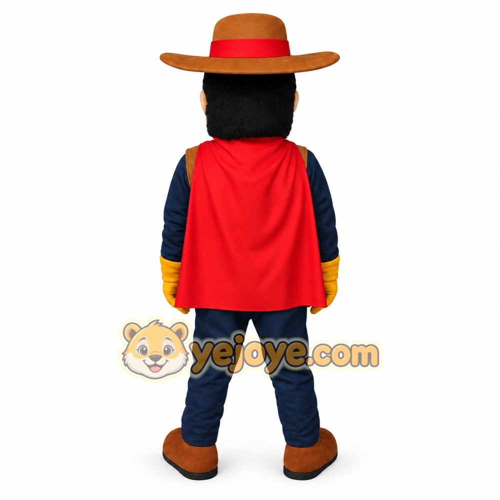 Navy Red Brown Cowboy Man Mascot Costume Navy Red Brown Cowboy Man Mascot Costume