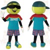 Yellow Teal Red Tennis Ball Mascot Costume