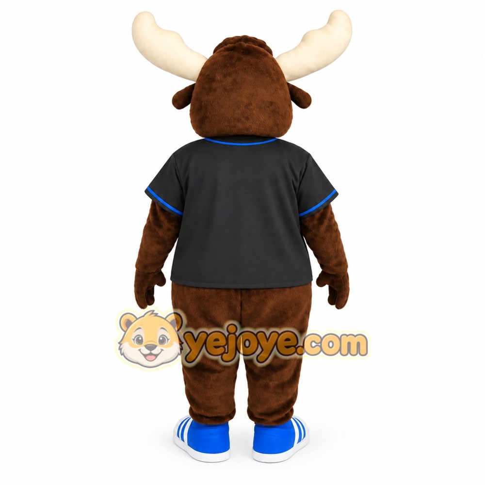 Brown Cream Moose Baseball Mascot Costume