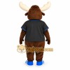 Brown Cream Moose Baseball Mascot Costume
