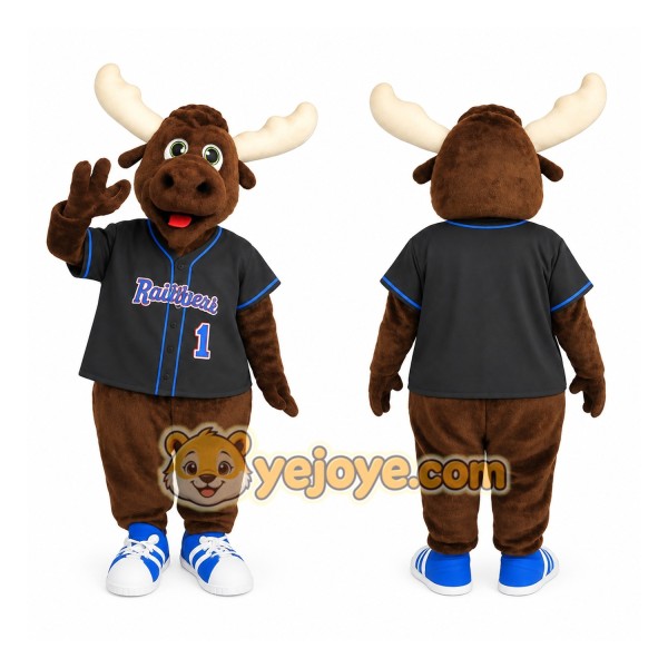 Brown Cream Moose Baseball Mascot Costume