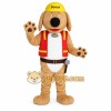 Tan White Red Yellow Scout Dog Mascot Costume Tan White Red Yellow Scout Dog Mascot Costume