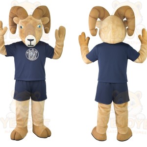 Tan Navy Bighorn Ram Mascot Costume