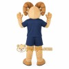 Tan Navy Bighorn Ram Mascot Costume Tan Navy Bighorn Ram Mascot Costume