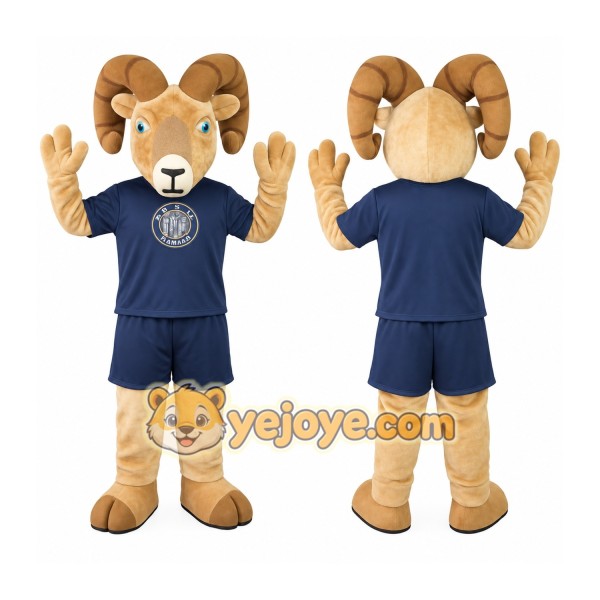 Tan Navy Bighorn Ram Mascot Costume