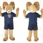 Tan Navy Bighorn Ram Mascot Costume