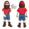 Red Blue Bearded Lumberjack Mascot Costume