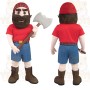 Red Blue Bearded Lumberjack Mascot Costume