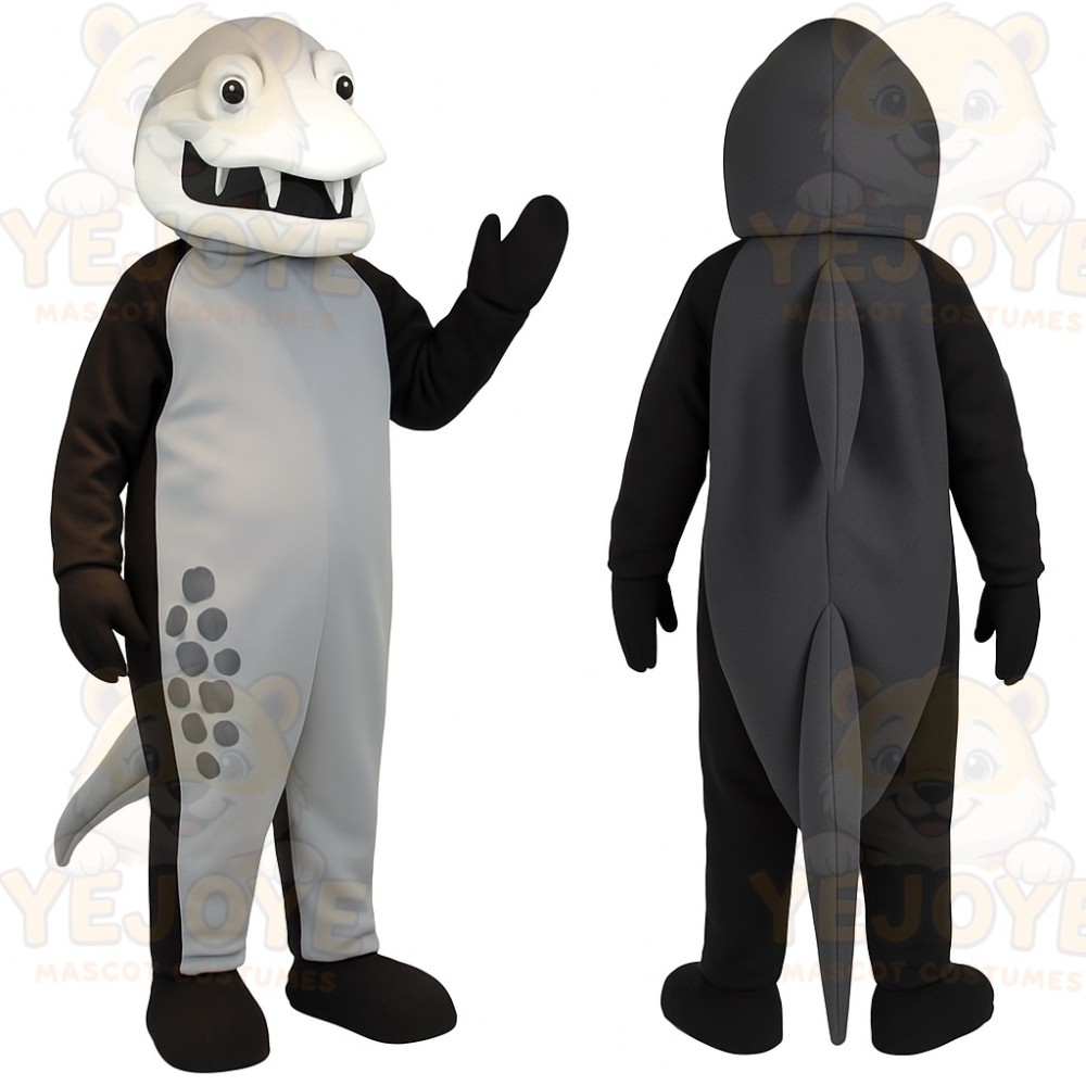Gray Black Shark Mascot Costume