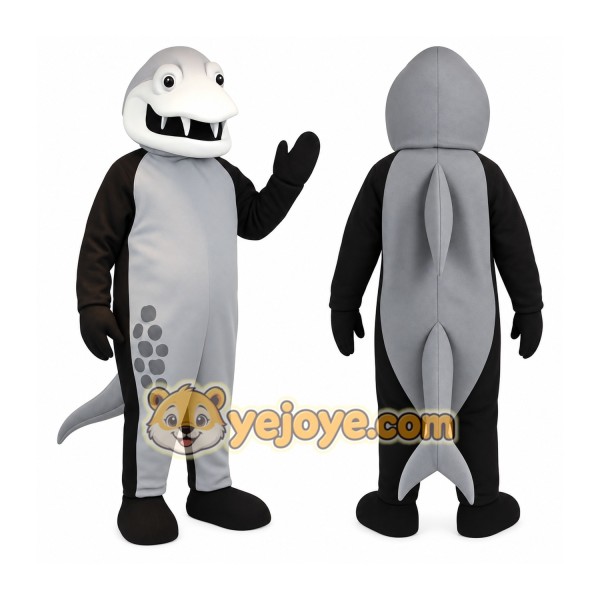 Gray Black Shark Mascot Costume