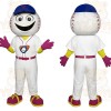 White Blue Baseball Player Mascot Costume