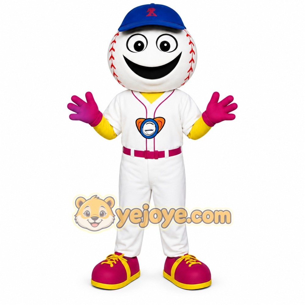 White Blue Baseball Player Mascot Costume White Blue Baseball Player Mascot Costume