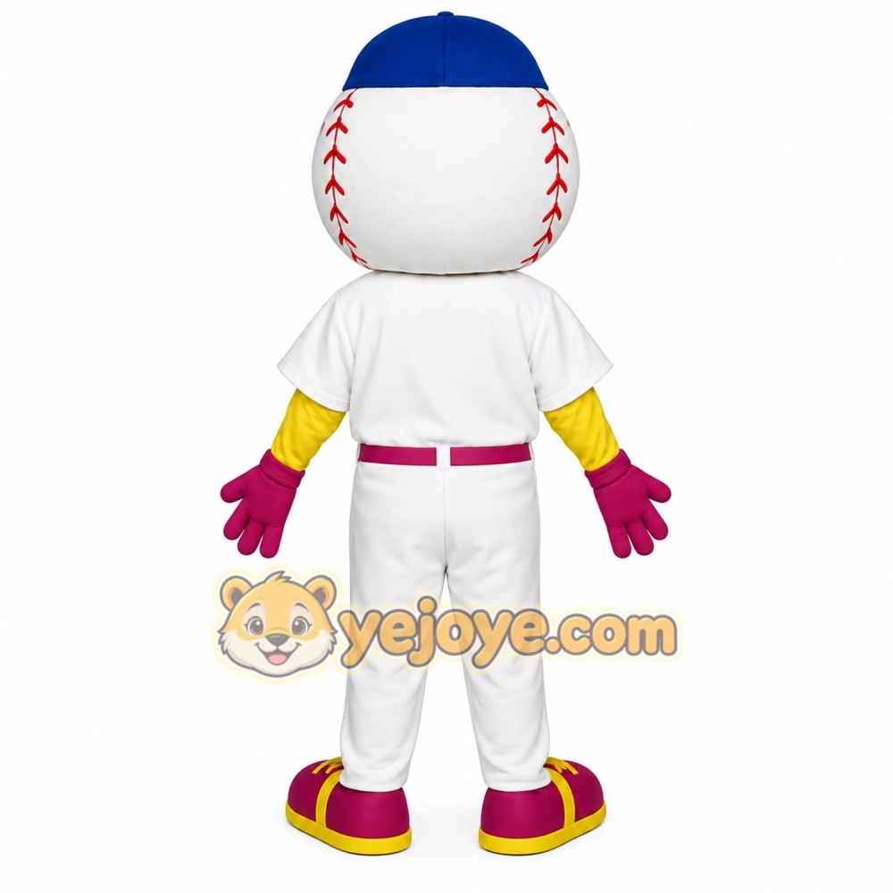 White Blue Baseball Player Mascot Costume White Blue Baseball Player Mascot Costume