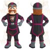 Black Magenta Gray Viking Mascot Costume