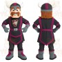 Black Magenta Gray Viking Mascot Costume