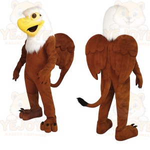 Brown White Bald Eagle Mascot Costume
