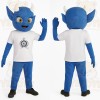 Blue White Horned Devil Mascot Costume