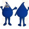 Blue Smiling Water Droplet Mascot Costume