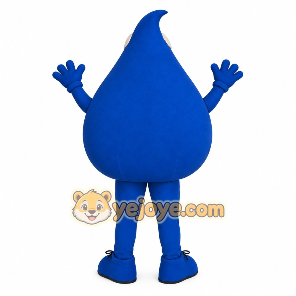 Blue Smiling Water Droplet Mascot Costume Blue Smiling Water Droplet Mascot Costume