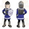 Royal Blue Silver Knight Mascot Costume
