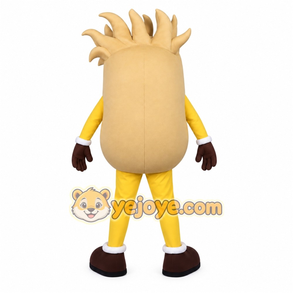 Yellow Beige Durian Mascot Costume Yellow Beige Durian Mascot Costume