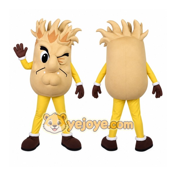Yellow Beige Durian Mascot Costume