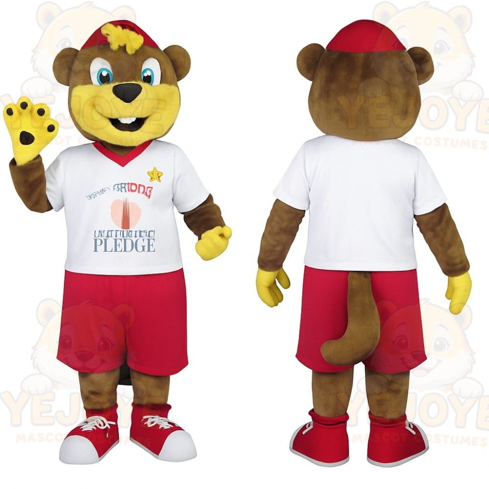 Brown Yellow Red White Monkey Mascot Costume