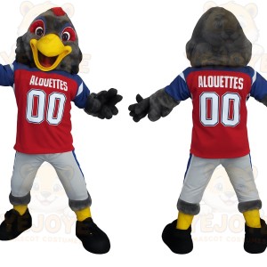 Gray Yellow Red Blue Bird Mascot Costume