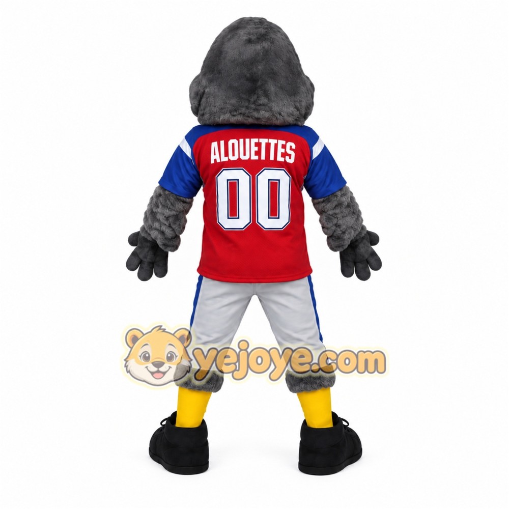 Gray Yellow Red Blue Bird Mascot Costume