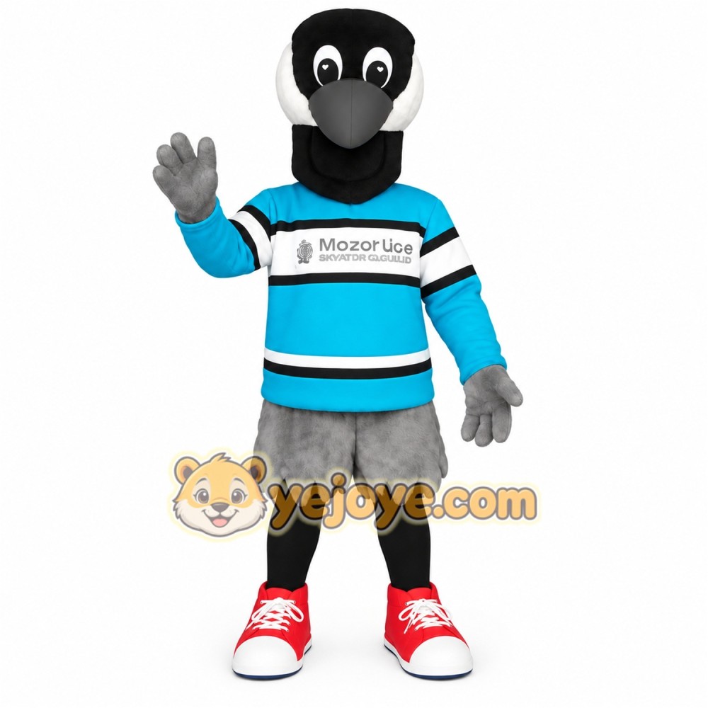 Black Blue Crow Mascot Costume