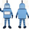 Light Blue Dark Navy Robot Mascot Costume