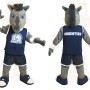 Gray Navy Basketball Horse Mascot Costume