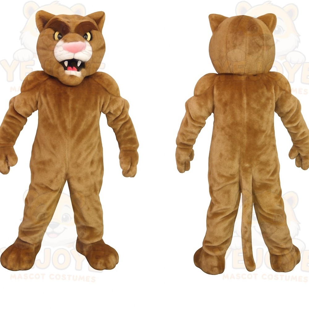 Tan Brown Mountain Lion Mascot Costume