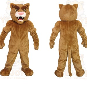 Tan Brown Mountain Lion Mascot Costume