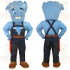Blue Navy Brown Worker Man Mascot Costume