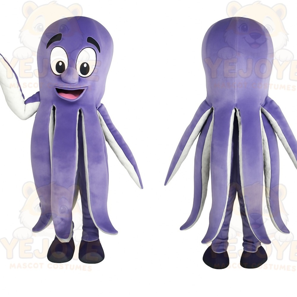 Purple White Octopus Mascot Costume