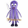 Purple White Octopus Mascot Costume