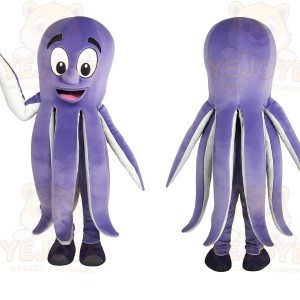 Purple White Octopus Mascot Costume