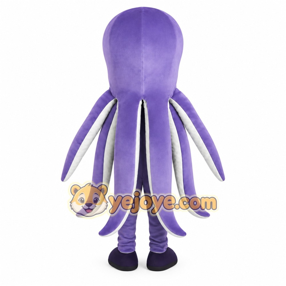 Purple White Octopus Mascot Costume