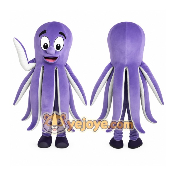 Purple White Octopus Mascot Costume