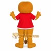 Golden Brown Red Shirt Lion Mascot Costume