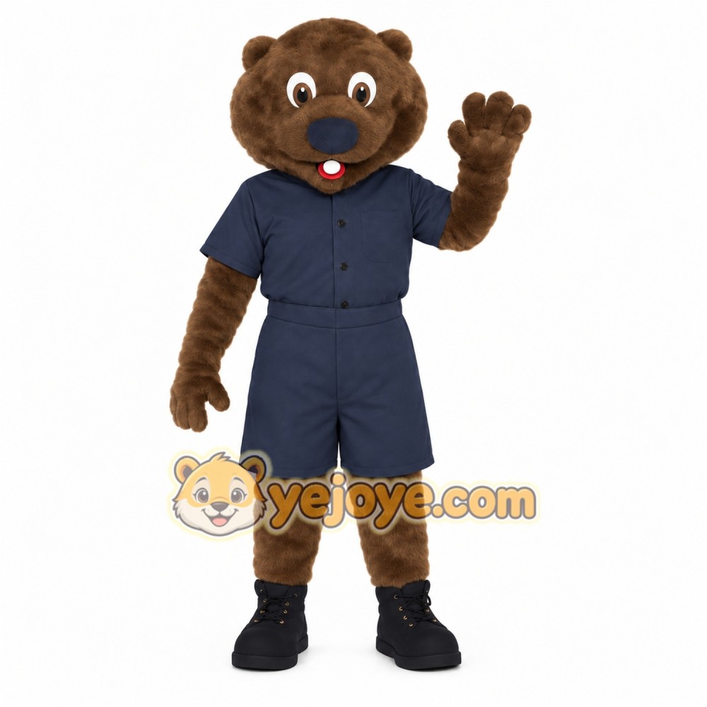 Brown Navy Otter Mascot Costume Brown Navy Otter Mascot Costume