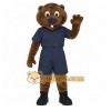 Brown Navy Otter Mascot Costume Brown Navy Otter Mascot Costume