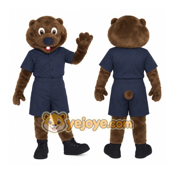 Brown Navy Otter Mascot Costume