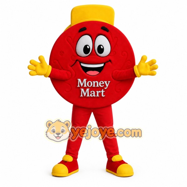 Red Yellow Coin Mascot Costume