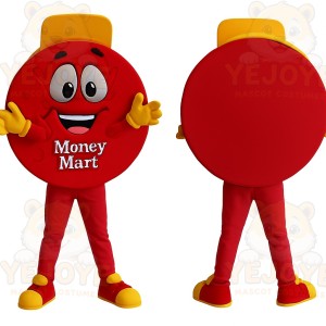 Red Yellow Coin Mascot Costume