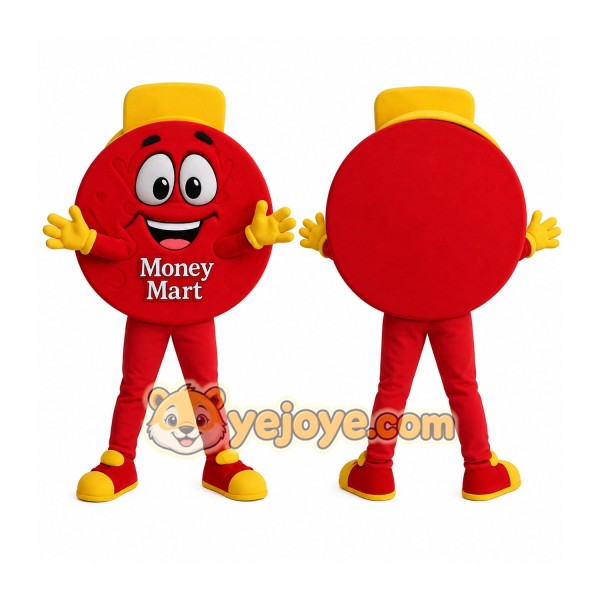 Red Yellow Coin Mascot Costume