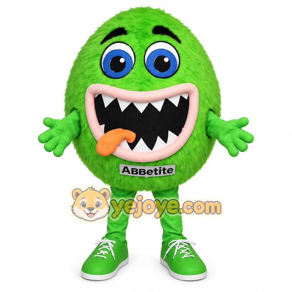 Bright Green Furry Monster Mascot Costume Bright Green Furry Monster Mascot Costume